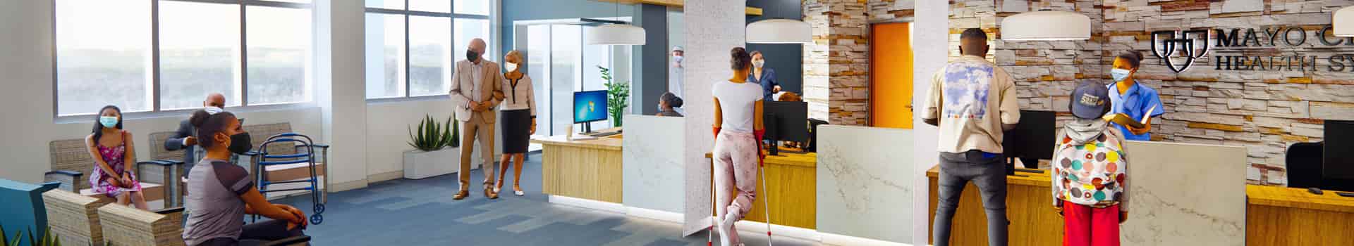 Rendering of Albert Lea Campus Enhancement Project, Emergency Department Desk