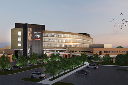 Rendering of the Mankato hospital expansion project Emergency Department entrance view