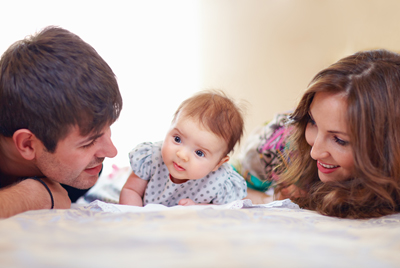 infant with parents