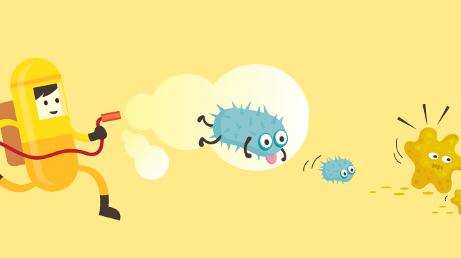 Killing germs with sprayer