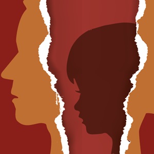 Ripped paper childhood to adulthood illustration