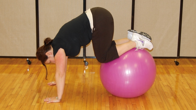 Workout with stability ball