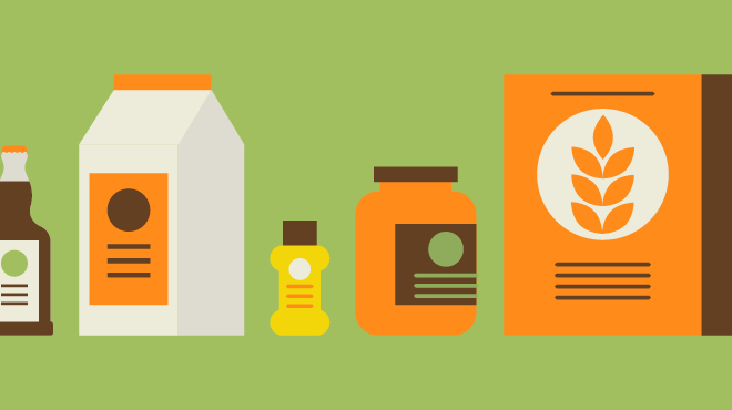 Illustrated food packages