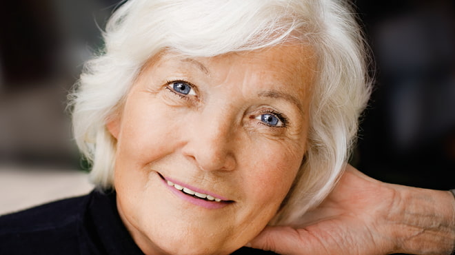 Older woman with white hair