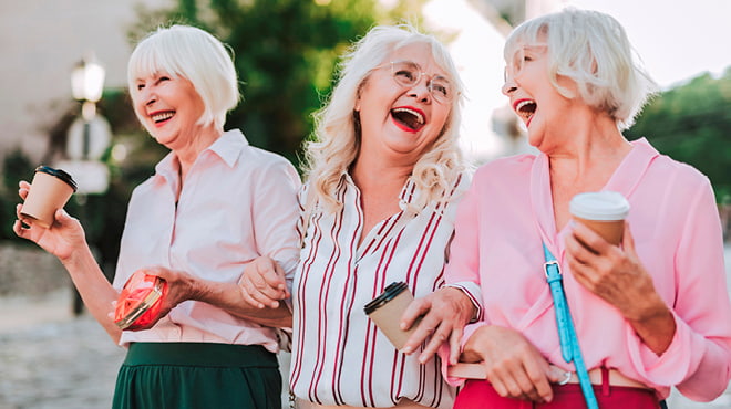 Group of mature women laughing