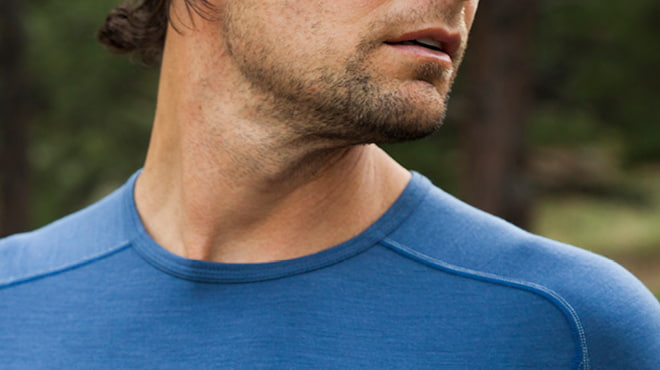Stubbled chin and neck closeup