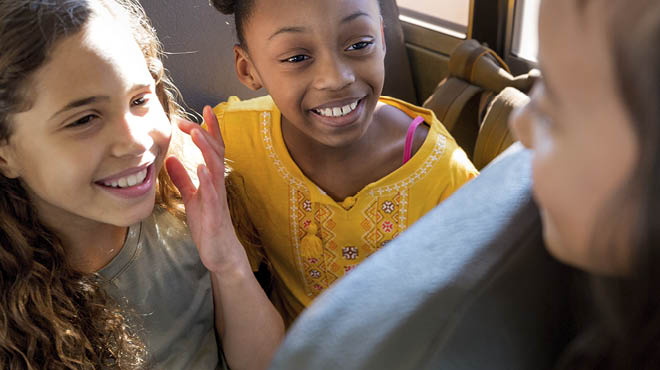 Kids in school bus