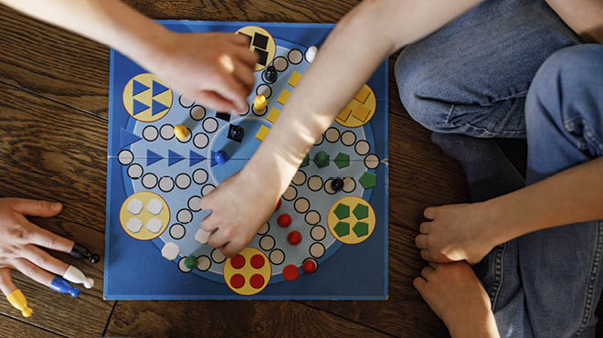 Overhead view of game board