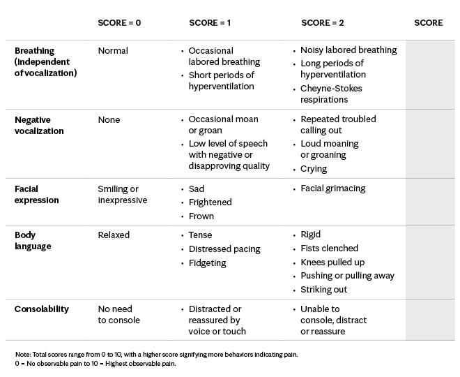 PAINAD scale