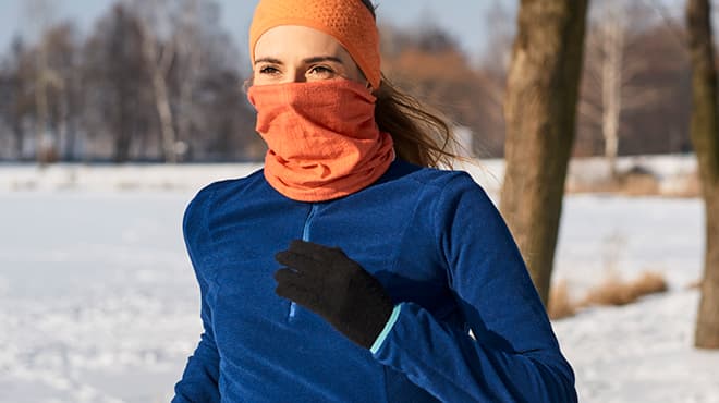 Running outdoors in winter