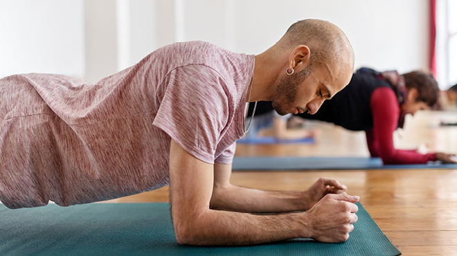 Person holding a plank pose
