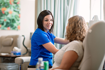 Oncology Nurse With Patient