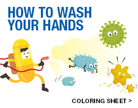 Wash Your Hands Coloring Sheet